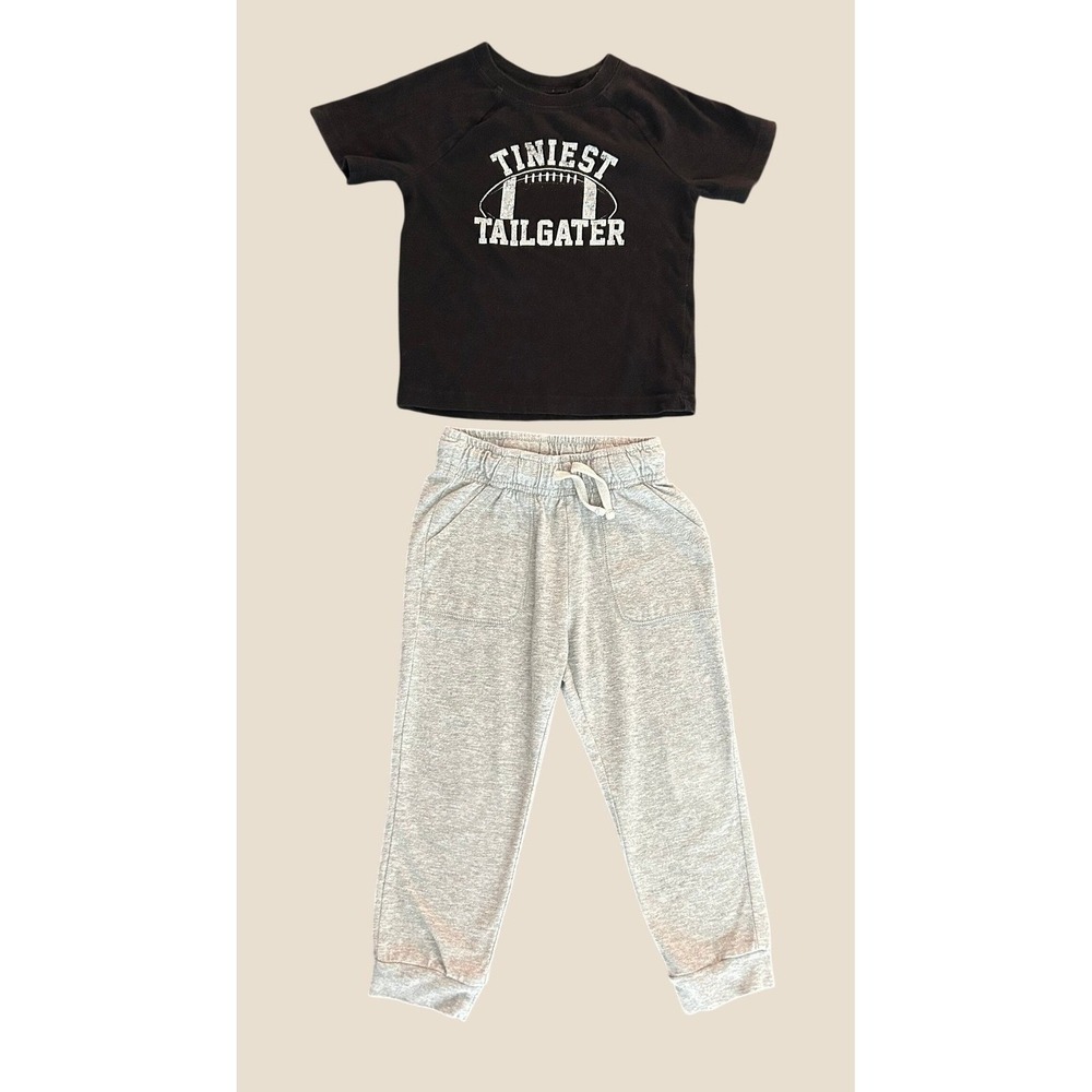 Okie Dokie Toddler Boys 2T Tiniest Tailgater Football Shirt and Joggers Set 1348